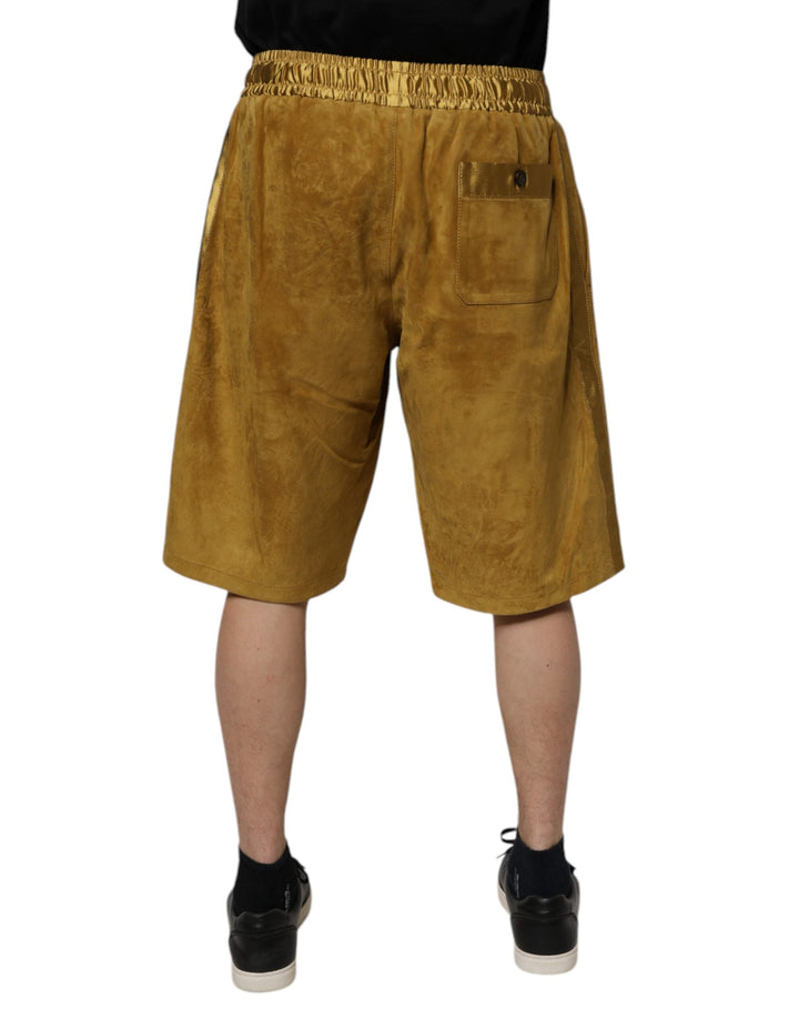 Men’s Dolce &amp; Gabbana Brown Lambskin Suede Men Bermuda Shorts