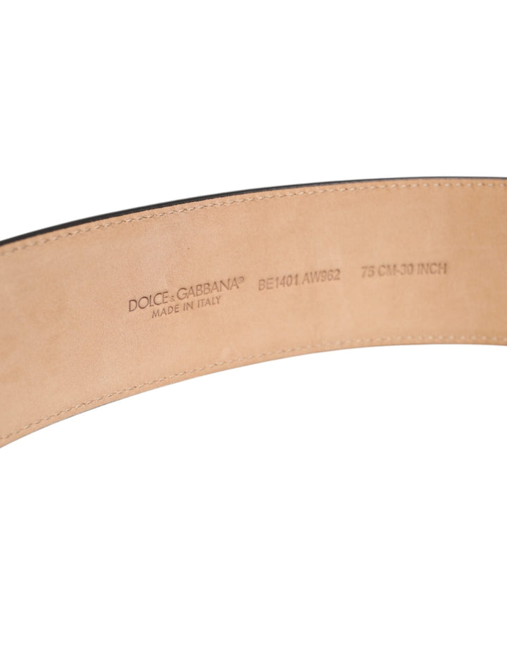 Dolce &amp; Gabbana Brown Leather Classic Metal Oval Buckle Belt
