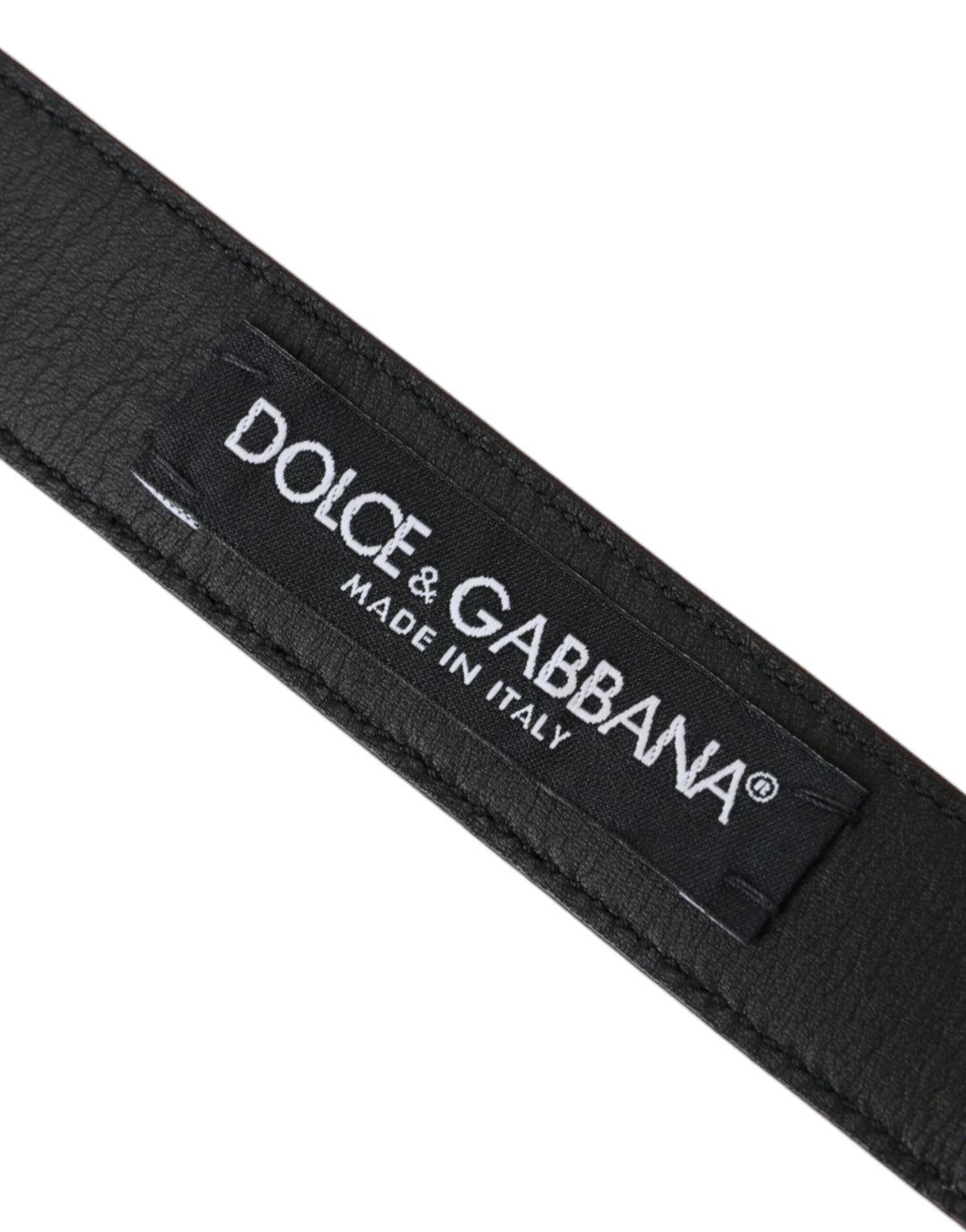 Dolce &amp; Gabbana Brown Leather Silver Metal Buckle Belt Men