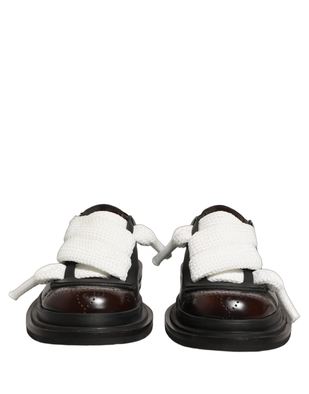 Men’s Dolce &amp; Gabbana Brown Leather Slip on Flat Sandals Men Shoes