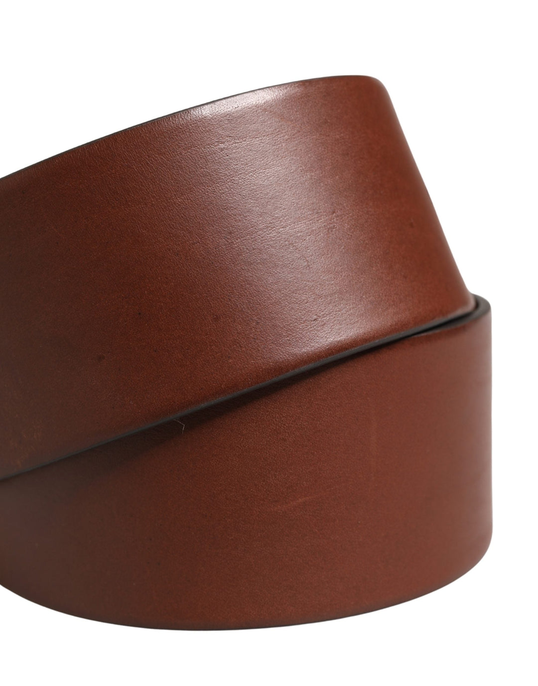 Dolce &amp; Gabbana Brown Leather Wide Waist Metal Round Belt