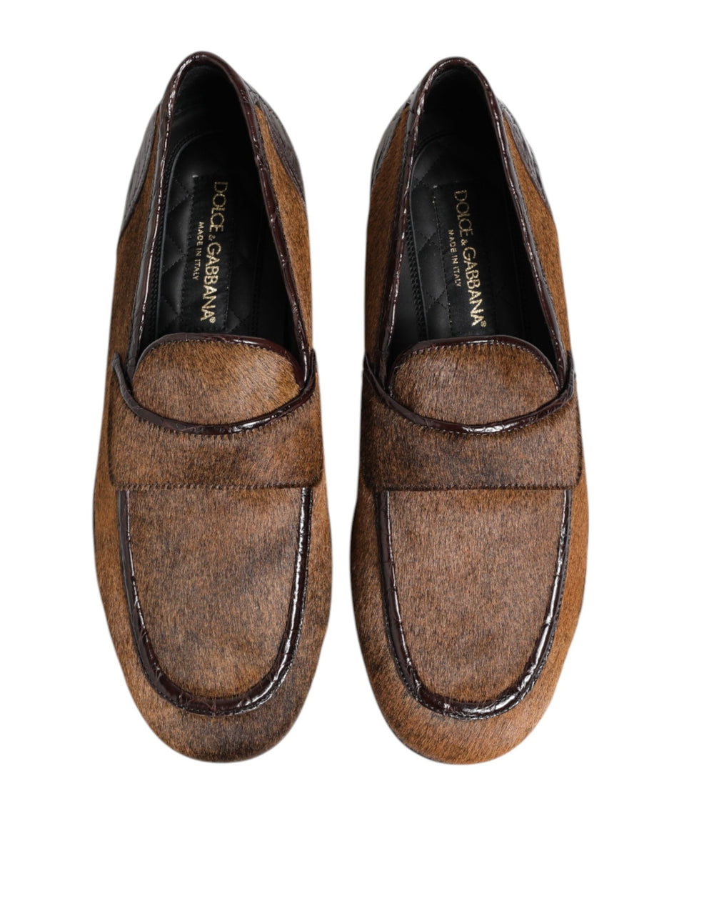 Men’s Dolce & Gabbana Brown Loafers Leather Slip on Men Dress Shoes