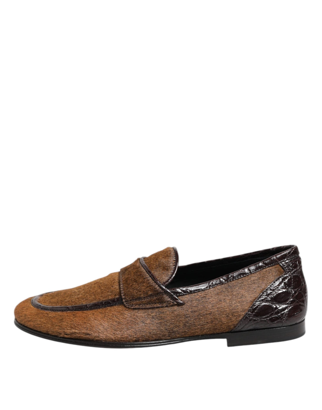 Men’s Dolce &amp; Gabbana Brown Loafers Leather Slip on Men Dress Shoes