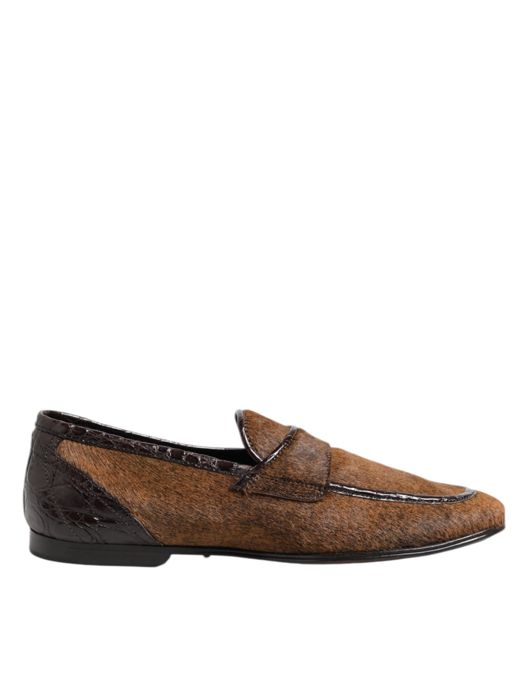 Men’s Dolce &amp; Gabbana Brown Loafers Leather Slip on Men Dress Shoes