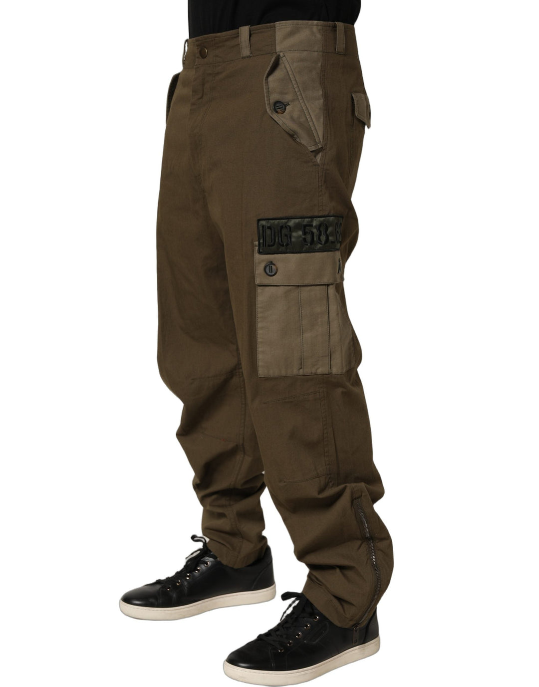 Men’s Dolce &amp; Gabbana Brown Mid Waist Straight Cargo Trouser Pants