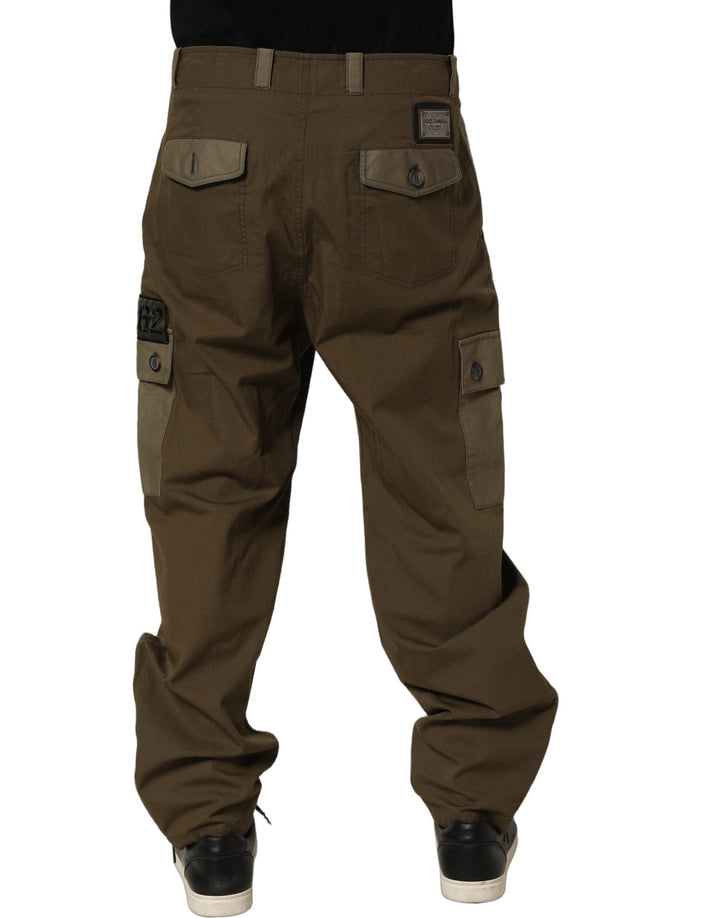 Men’s Dolce &amp; Gabbana Brown Mid Waist Straight Cargo Trouser Pants