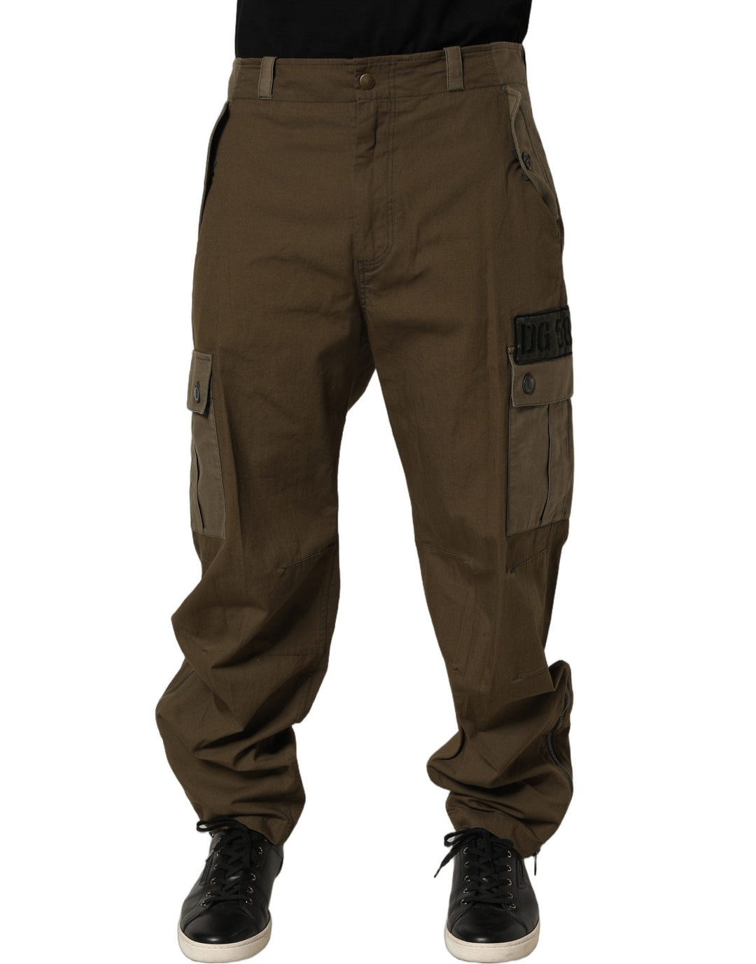 Men’s Dolce &amp; Gabbana Brown Mid Waist Straight Cargo Trouser Pants