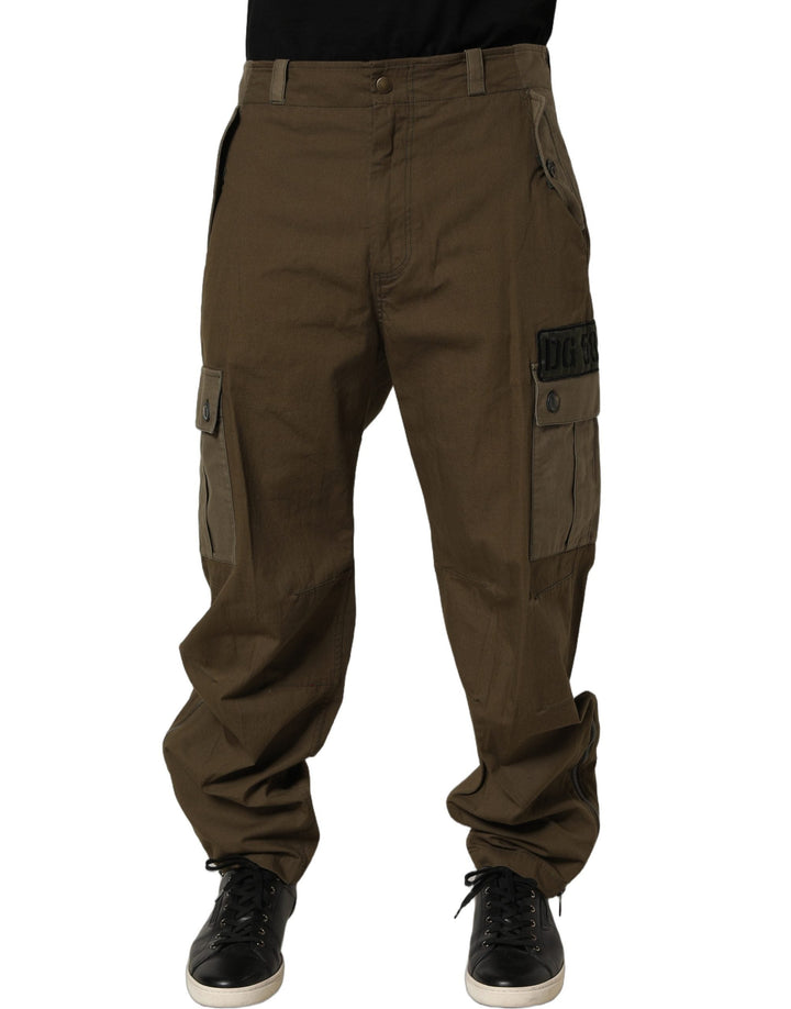 Men’s Dolce &amp; Gabbana Brown Mid Waist Straight Cargo Trouser Pants