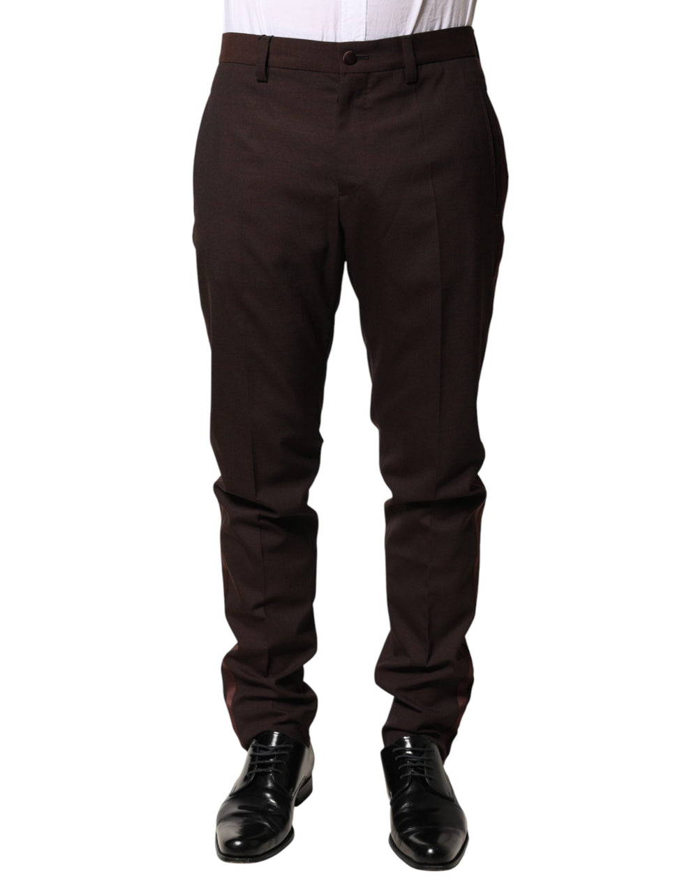Men’s Dolce & Gabbana Brown Polyester Men Dress Trousers Pants