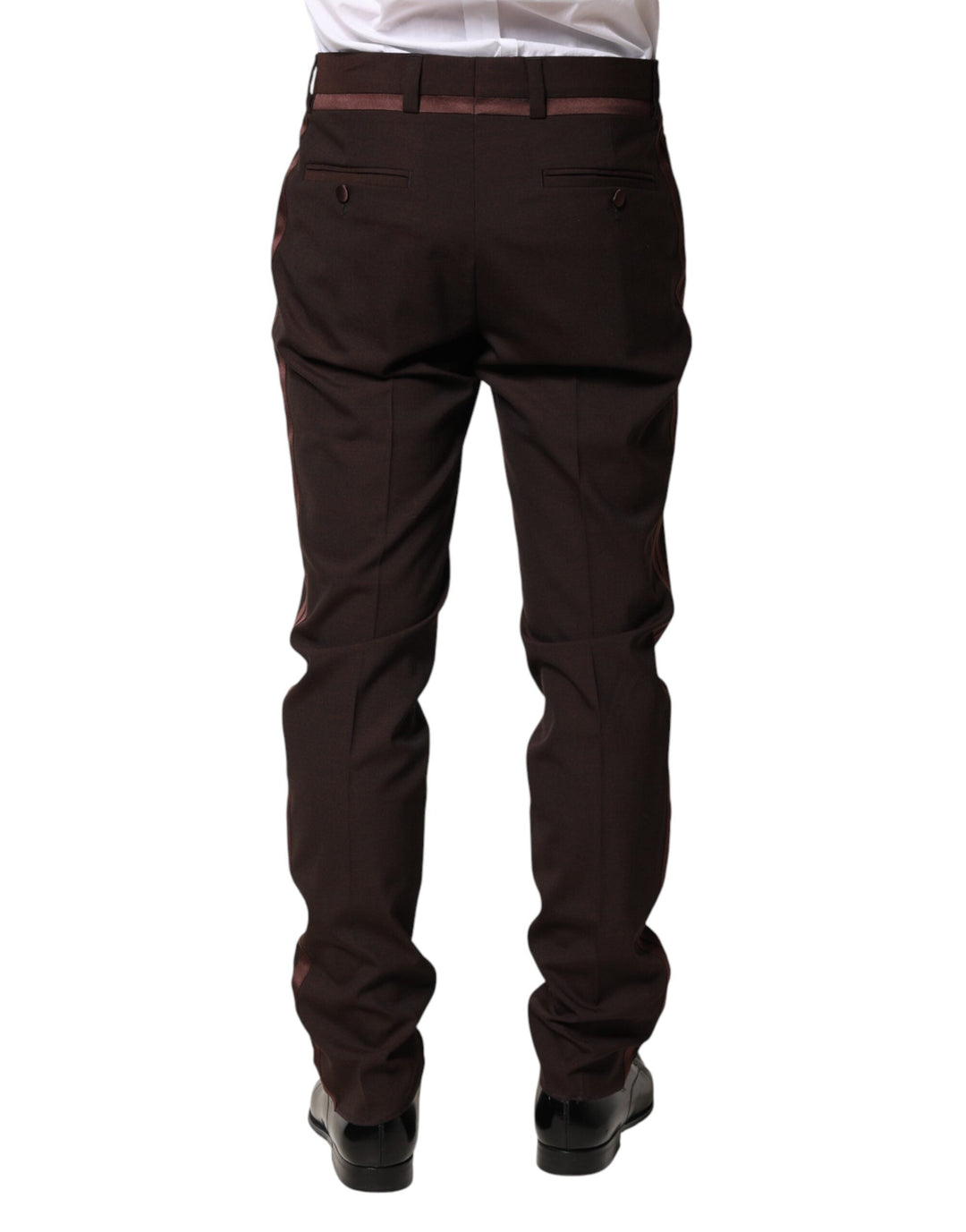 Men’s Dolce &amp; Gabbana Brown Polyester Men Dress Trousers Pants