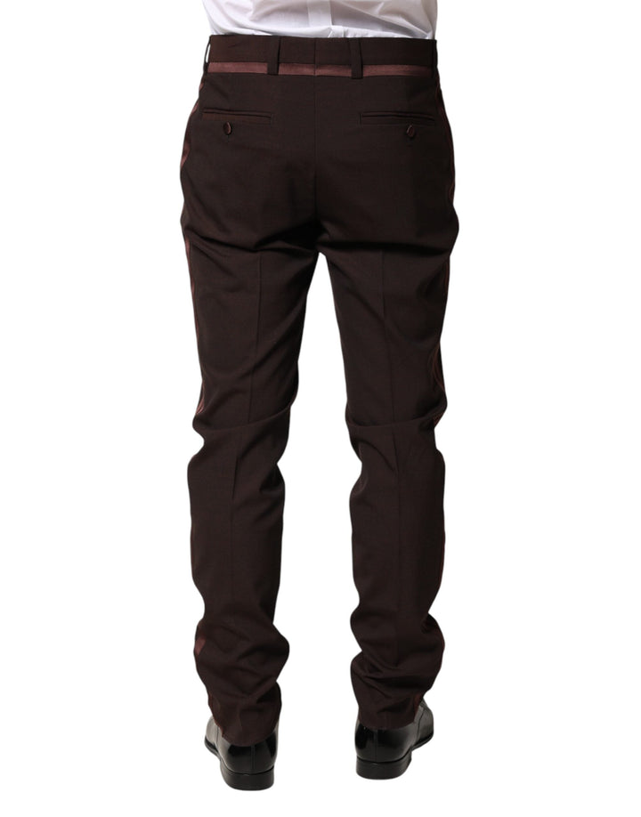 Men’s Dolce &amp; Gabbana Brown Polyester Men Dress Trousers Pants