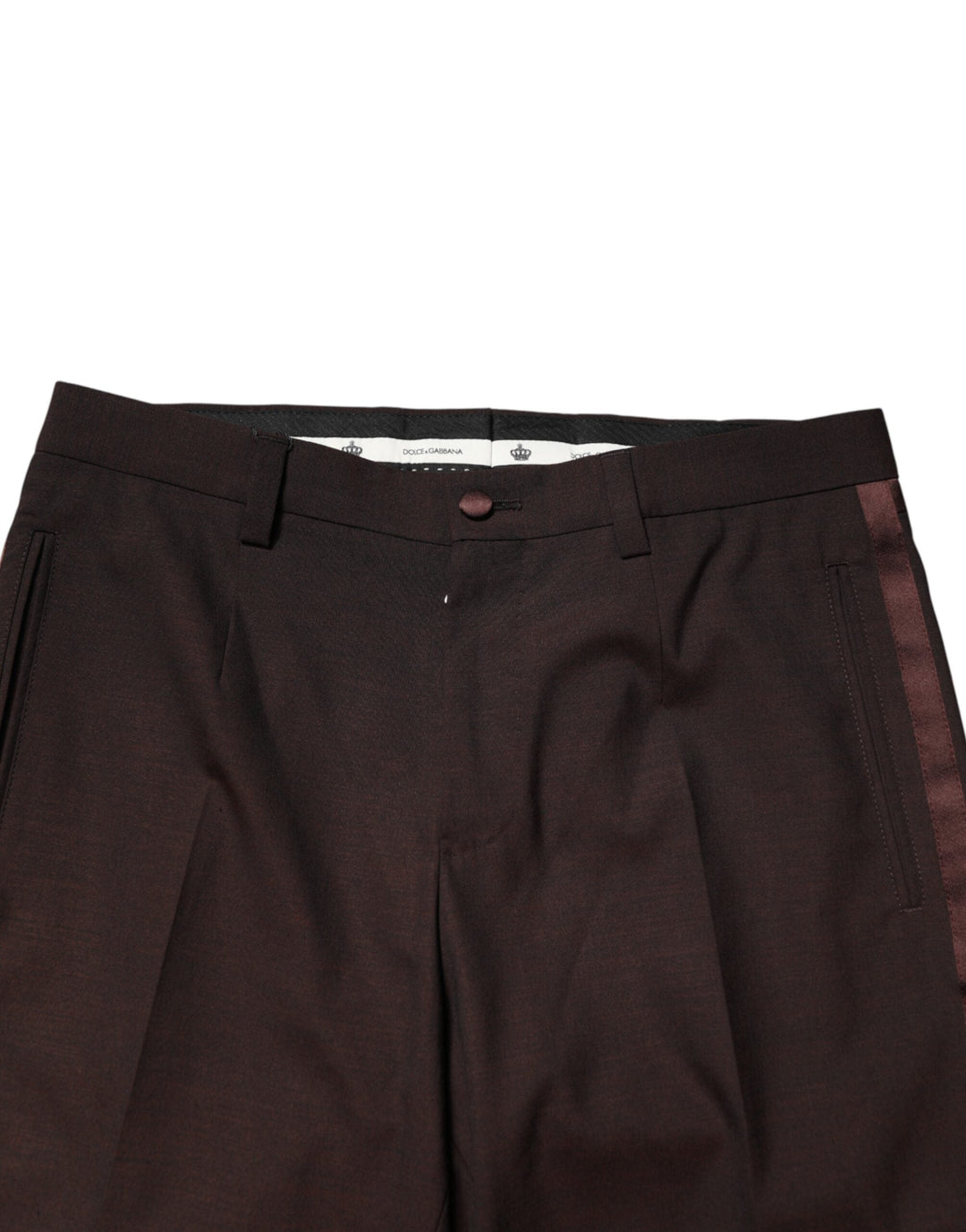 Men’s Dolce &amp; Gabbana Brown Polyester Men Dress Trousers Pants