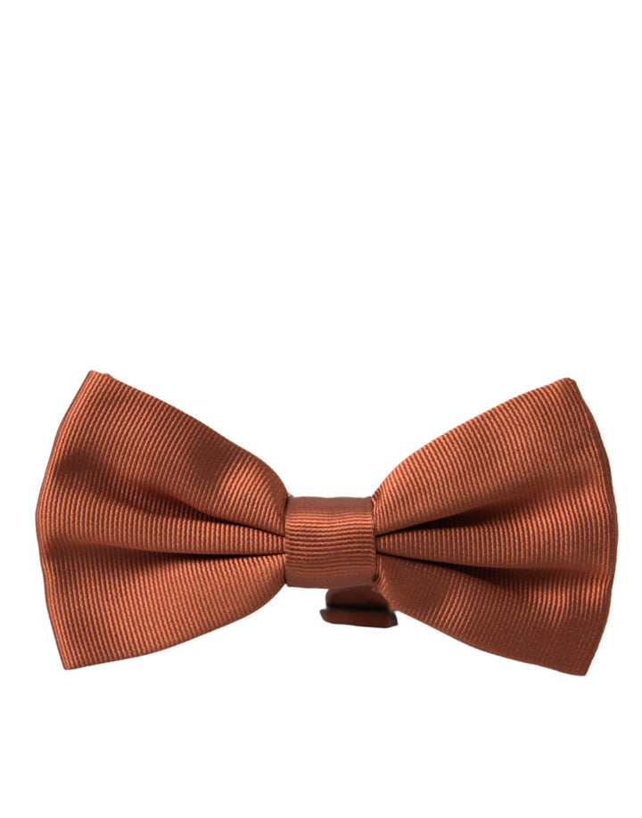 Men’s Dolce &amp; Gabbana Brown Silk Adjustable Neck Men Bow Tie