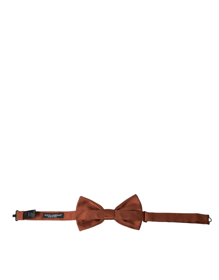 Men’s Dolce &amp; Gabbana Brown Silk Adjustable Neck Men Bow Tie