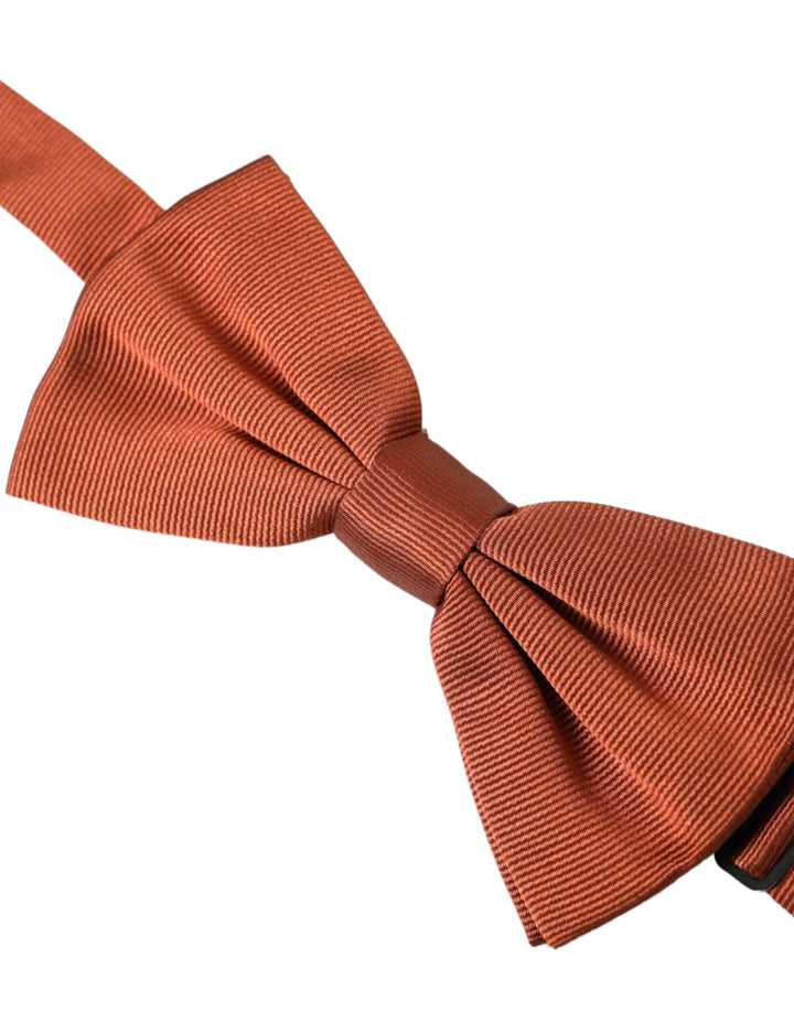 Men’s Dolce &amp; Gabbana Brown Silk Adjustable Neck Men Bow Tie