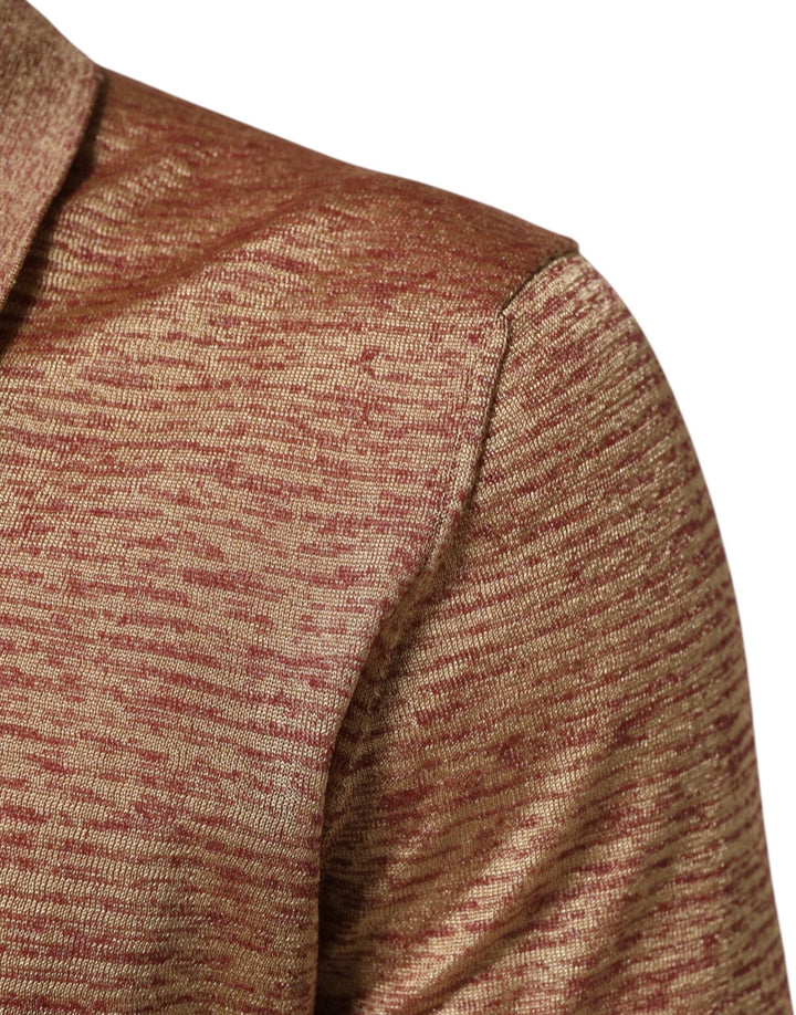 Dolce &amp; Gabbana Brown Silk Textured Short Sleeve Polo T-shirt