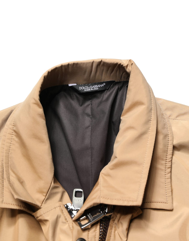 Men’s Dolce &amp; Gabbana Brown Single Breasted Layered Coat Jacket