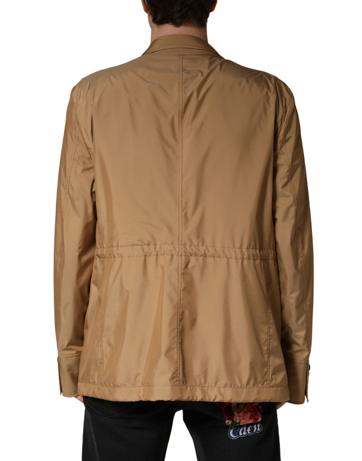 Men’s Dolce &amp; Gabbana Brown Single Breasted Layered Coat Jacket