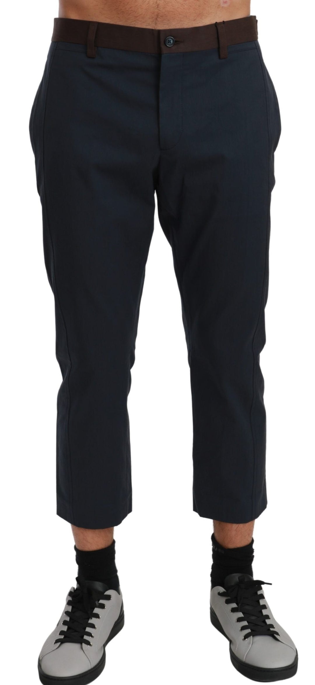 Men’s Dolce &amp; Gabbana Brown Stripes Cropped Trousers Pants