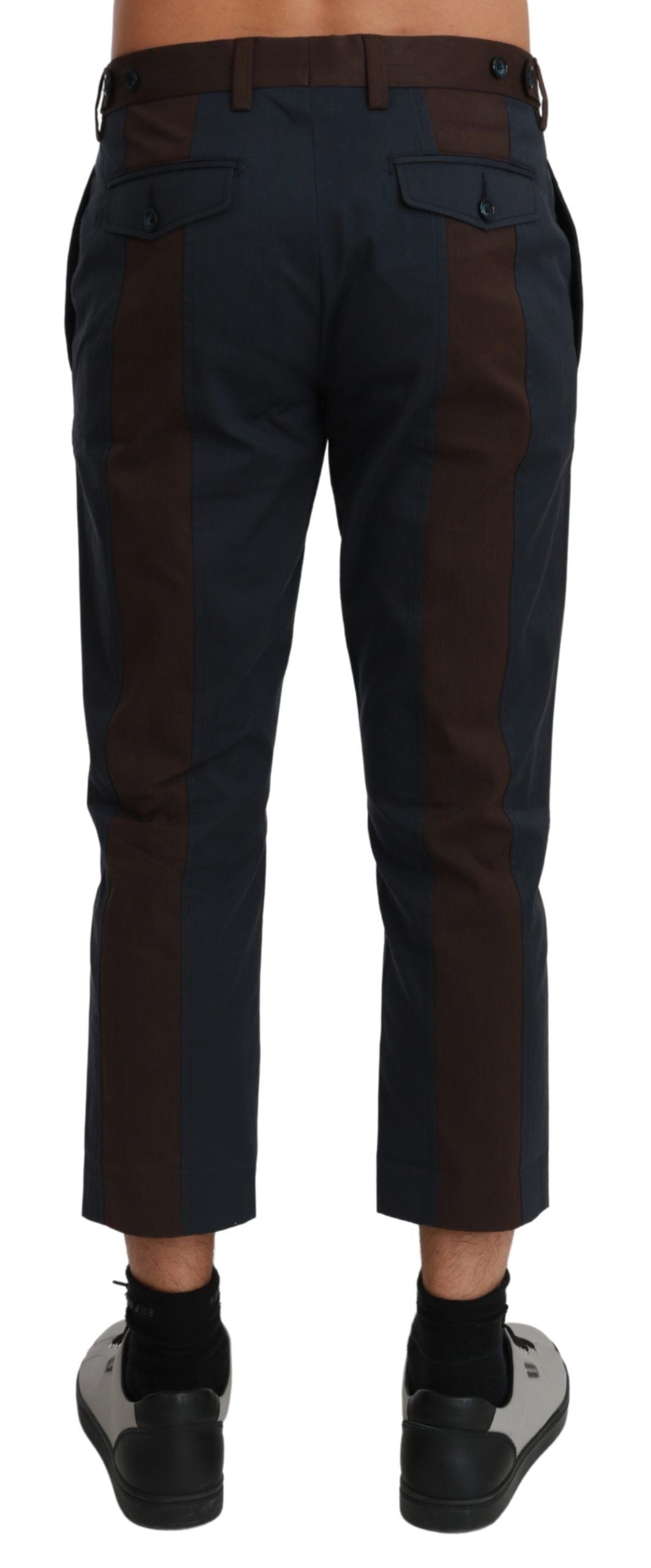 Men’s Dolce &amp; Gabbana Brown Stripes Cropped Trousers Pants