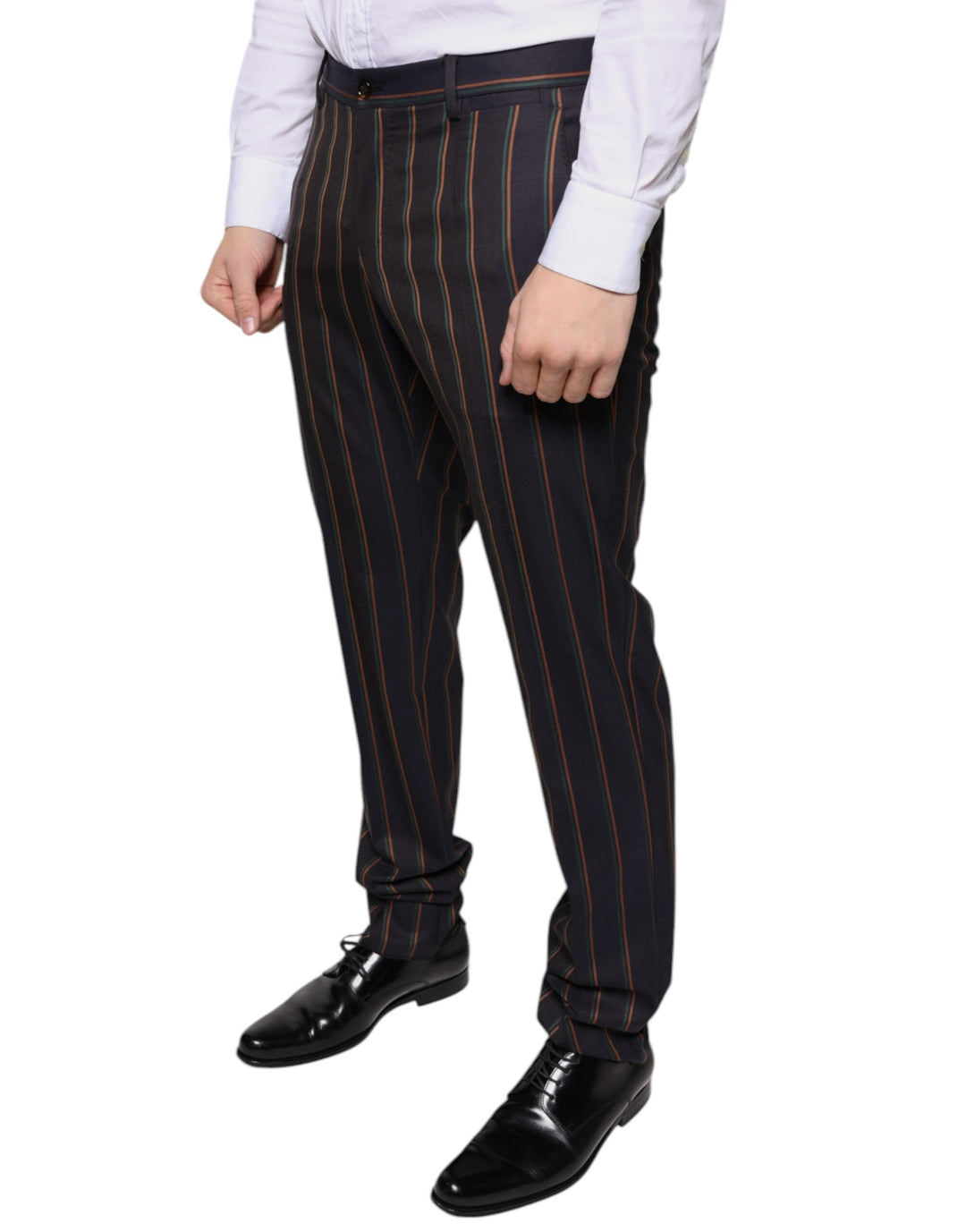 Men’s Dolce &amp; Gabbana Brown Stripes Skinny Men Dress Pants