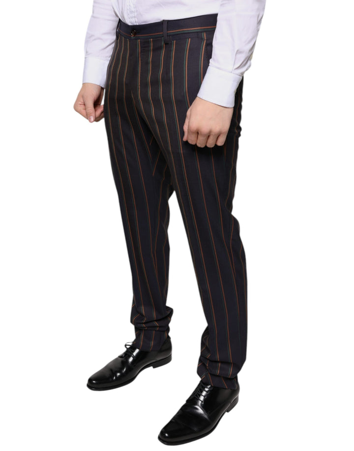Men’s Dolce &amp; Gabbana Brown Stripes Skinny Men Dress Pants