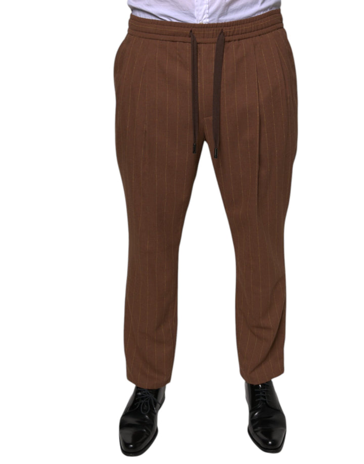 Men’s Dolce &amp; Gabbana Brown Stripes Skinny Men Dress Pants