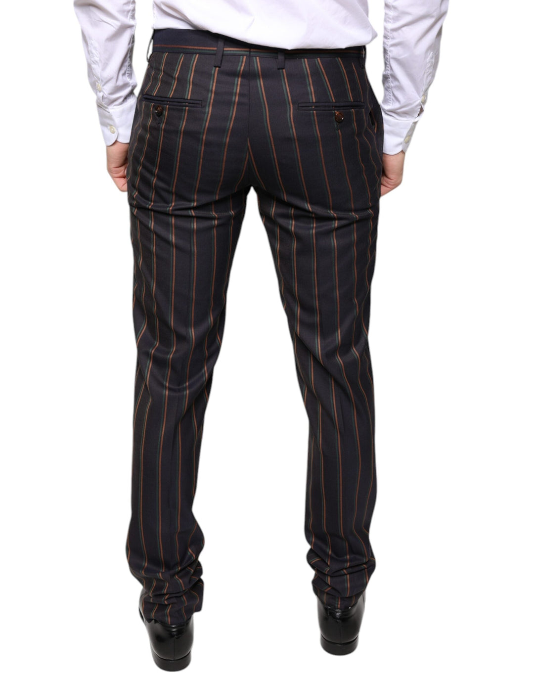 Men’s Dolce &amp; Gabbana Brown Stripes Skinny Men Dress Pants