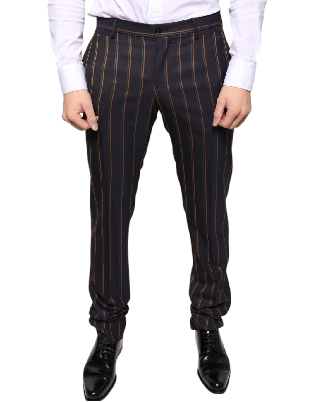 Men’s Dolce & Gabbana Brown Stripes Skinny Men Dress Pants