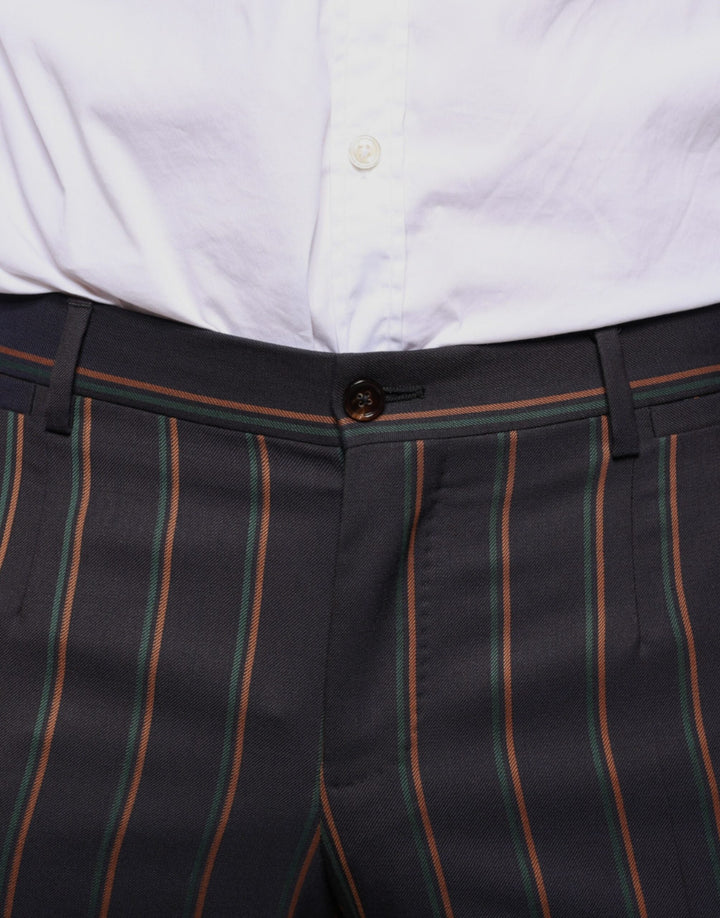 Men’s Dolce &amp; Gabbana Brown Stripes Skinny Men Dress Pants
