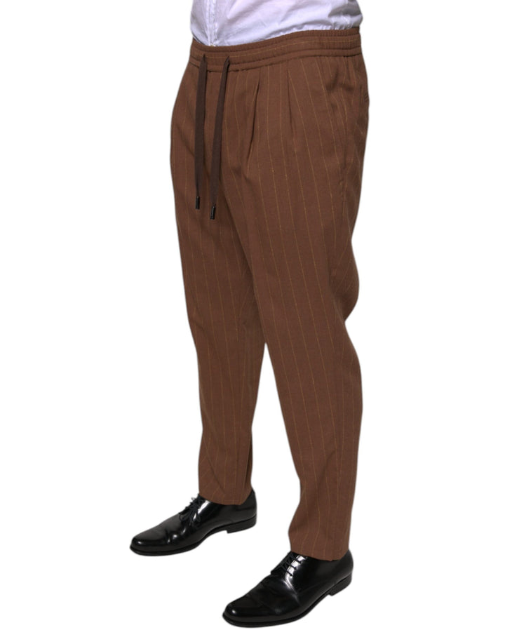 Men’s Dolce &amp; Gabbana Brown Stripes Skinny Men Dress Pants