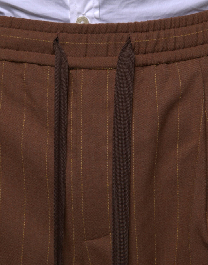 Men’s Dolce &amp; Gabbana Brown Stripes Skinny Men Dress Pants