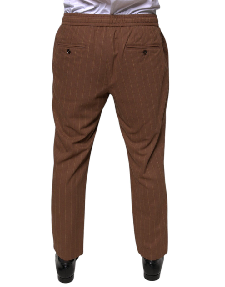 Men’s Dolce &amp; Gabbana Brown Stripes Skinny Men Dress Pants