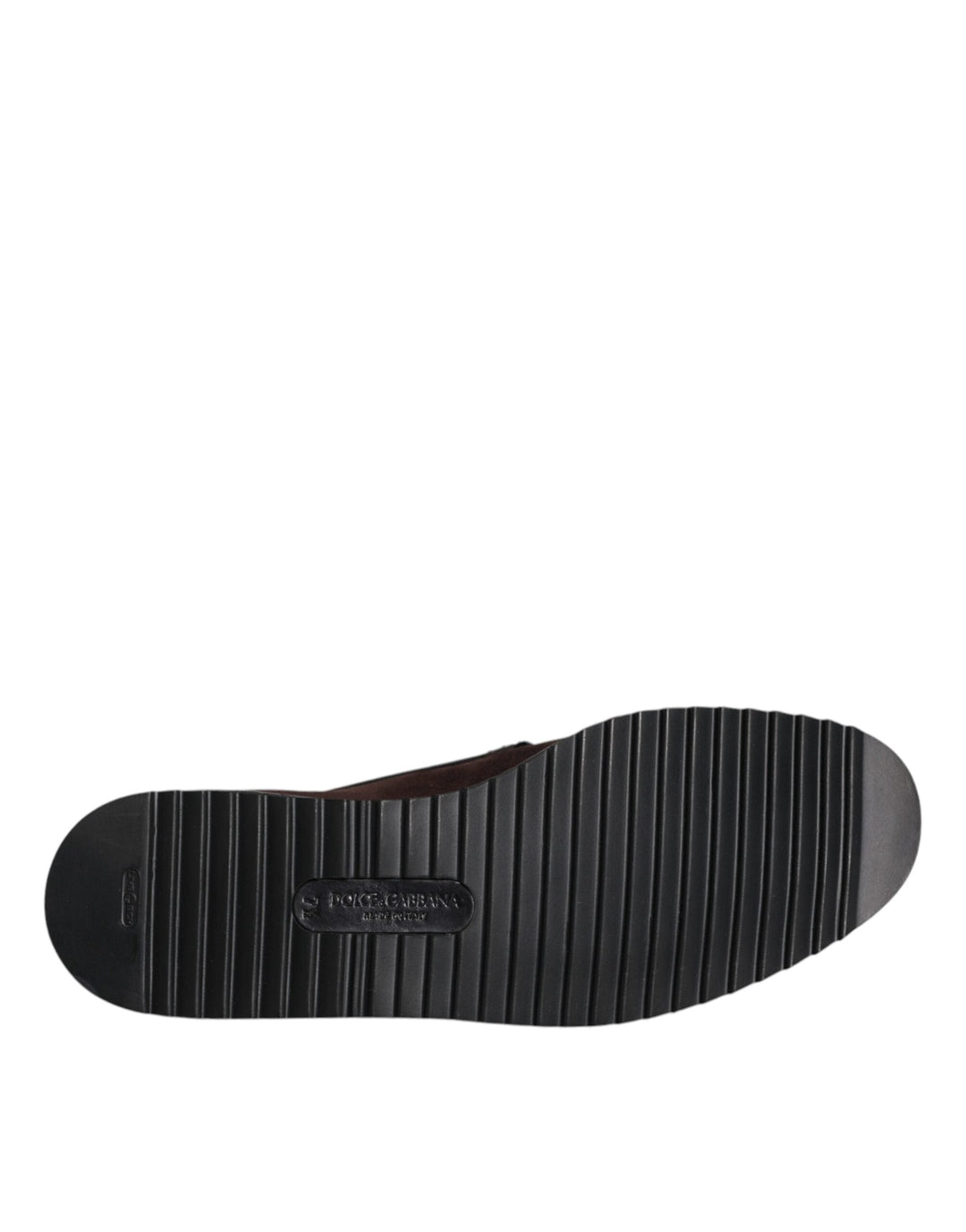 Men’s Dolce &amp; Gabbana Brown Suede Dg Family Slip on Flats Shoes