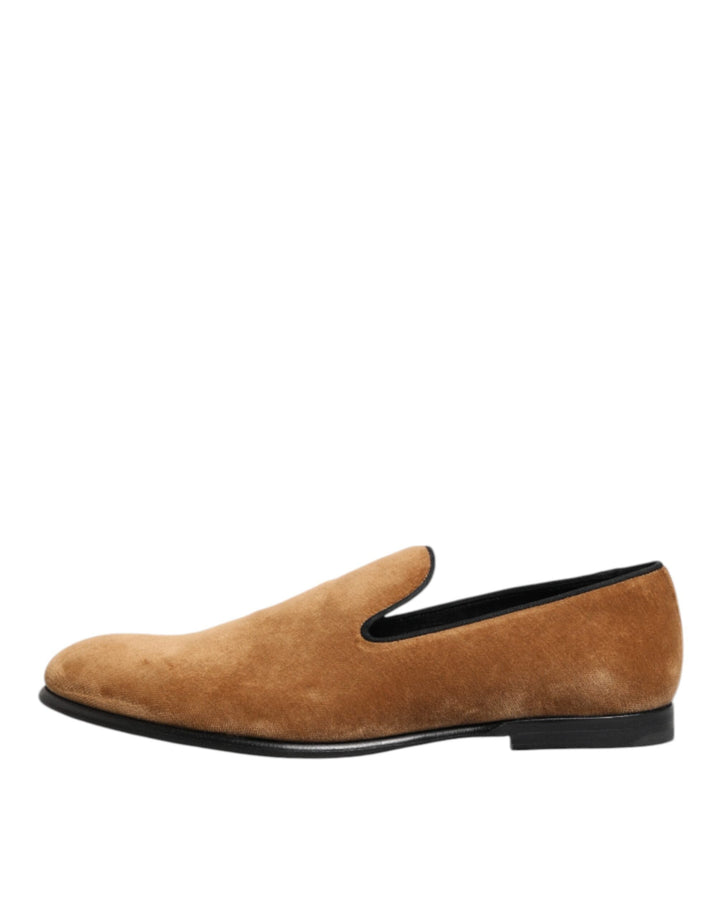 Men’s Dolce &amp; Gabbana Brown Suede Slip on Men Loafers Formal Shoes
