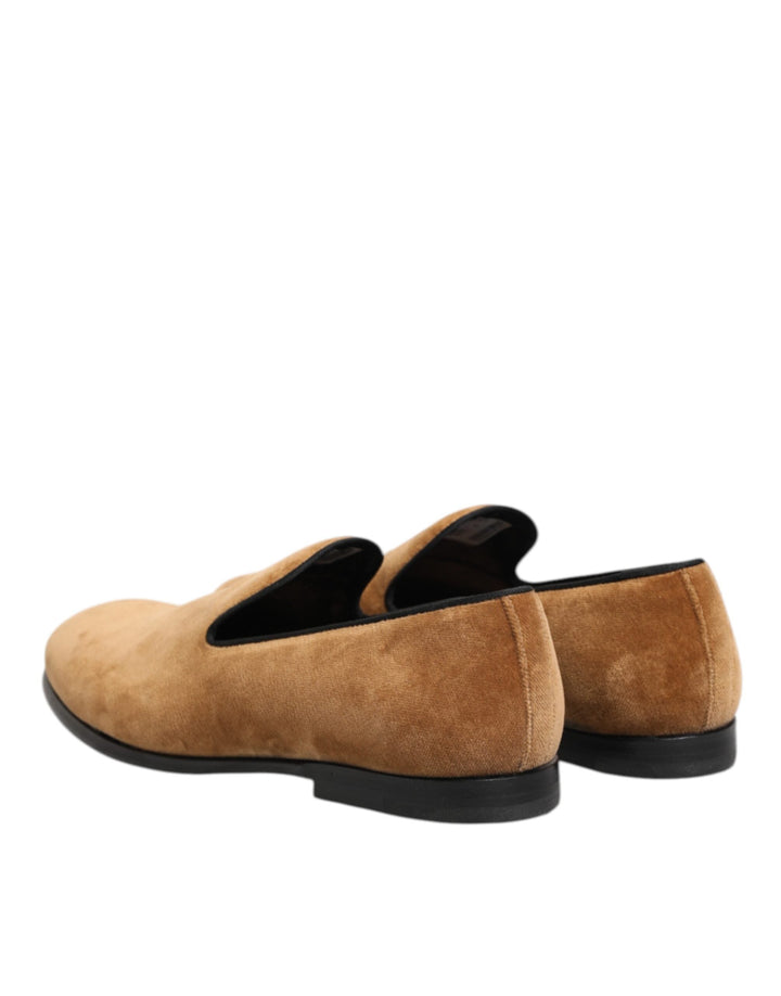 Men’s Dolce &amp; Gabbana Brown Suede Slip on Men Loafers Formal Shoes