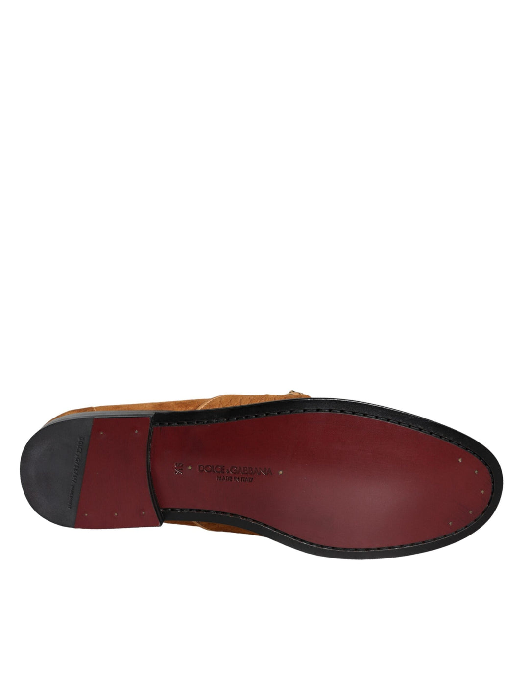 Men’s Dolce &amp; Gabbana Brown Velvet Leather Logo Mocassin Slip on Shoes