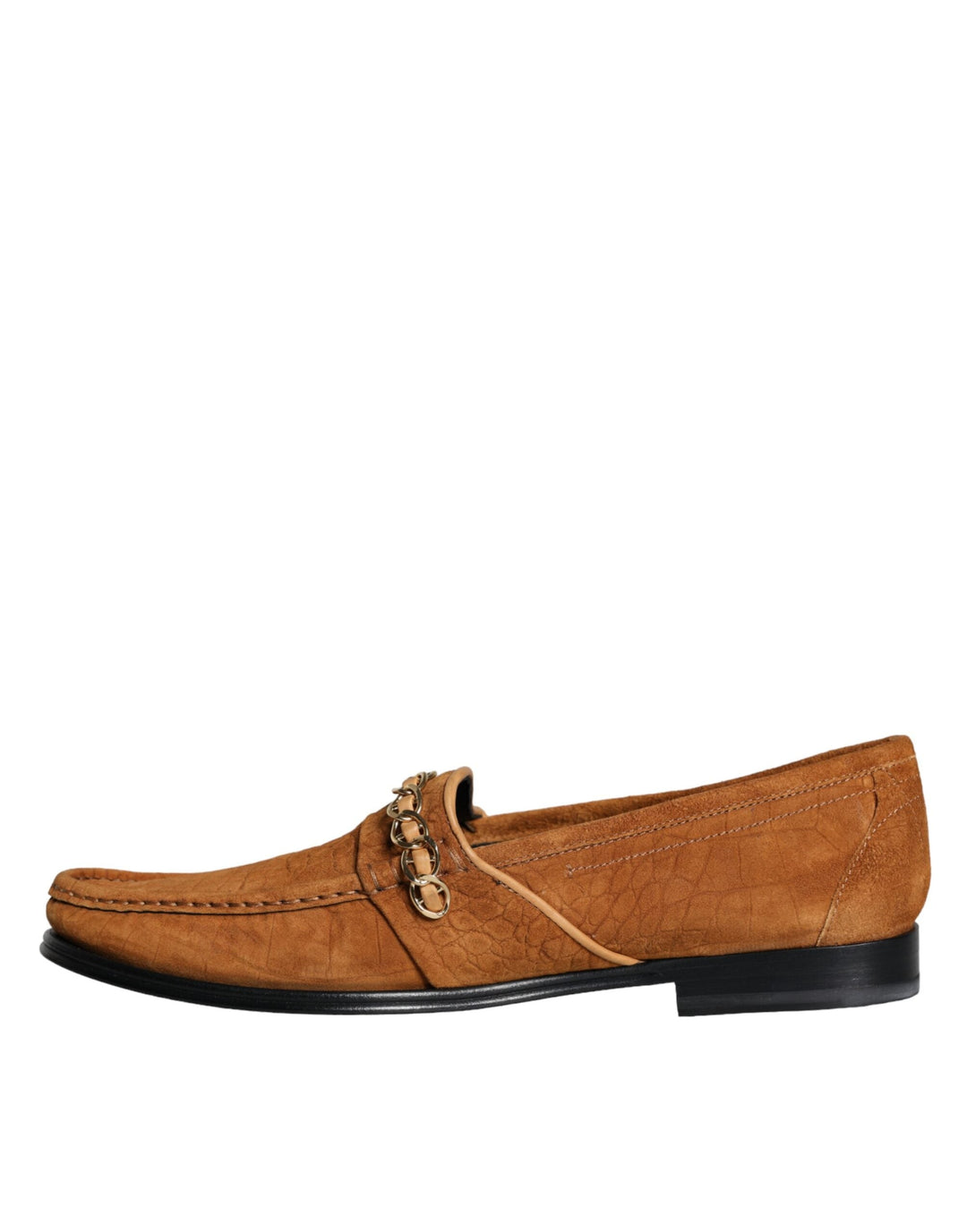 Men’s Dolce &amp; Gabbana Brown Velvet Leather Logo Mocassin Slip on Shoes