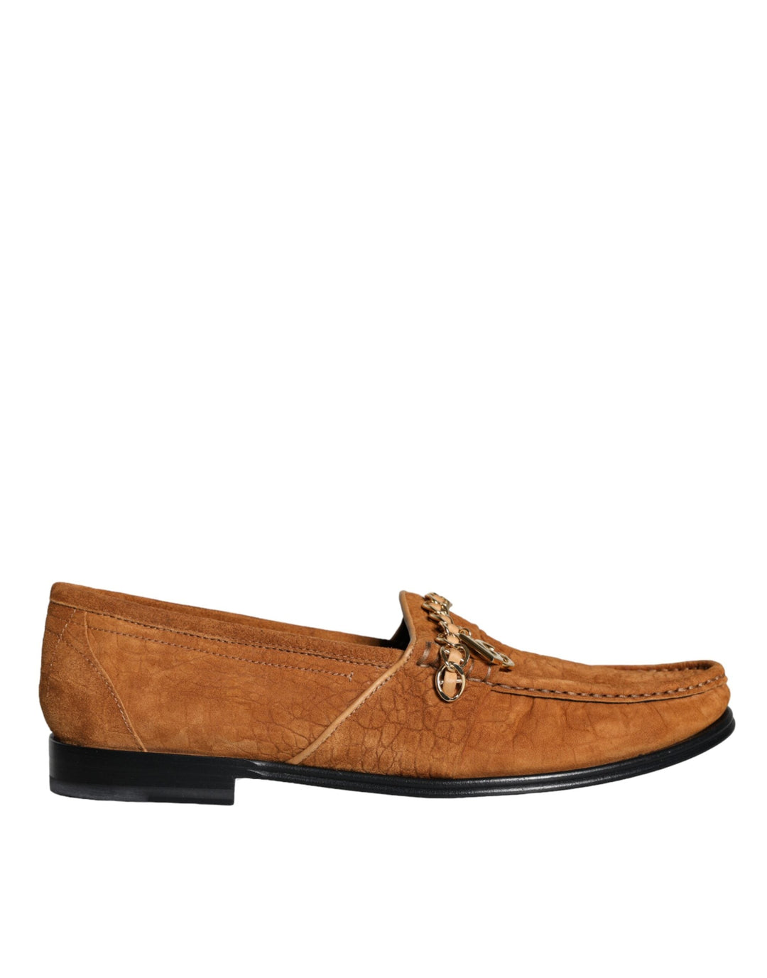 Men’s Dolce &amp; Gabbana Brown Velvet Leather Logo Mocassin Slip on Shoes