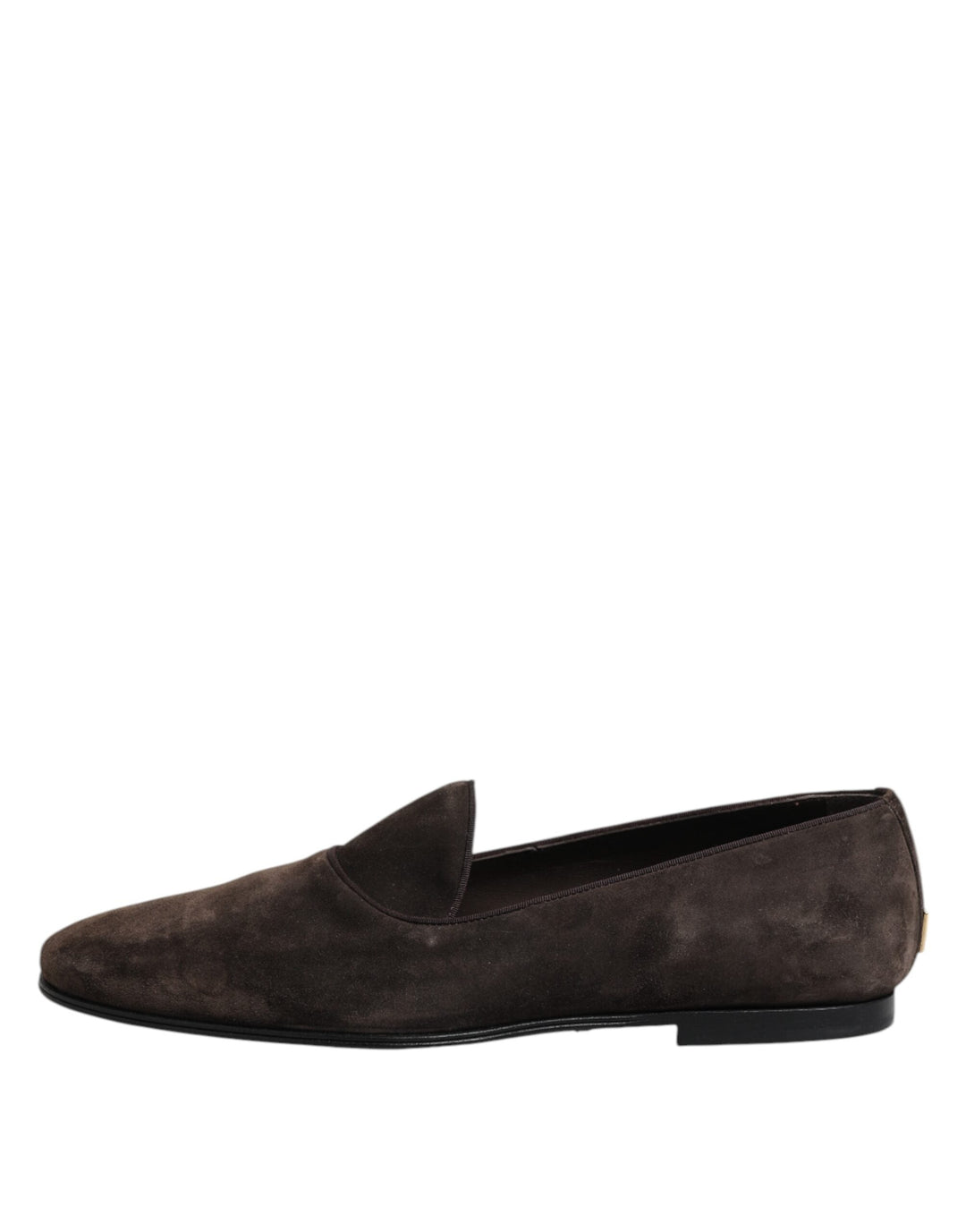 Men’s Dolce &amp; Gabbana Brown Velvet Leather Slip on Loafers Shoes