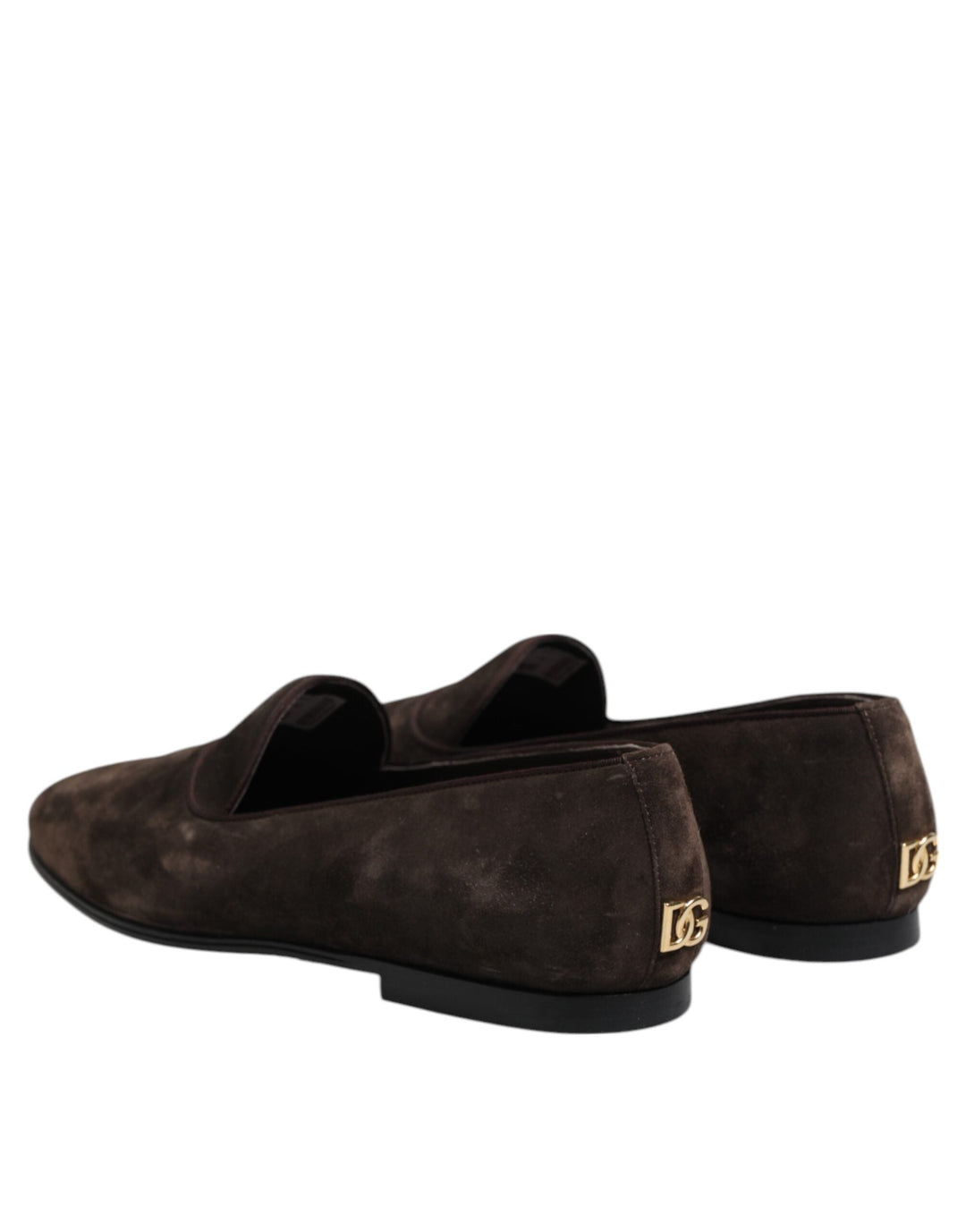 Men’s Dolce &amp; Gabbana Brown Velvet Leather Slip on Loafers Shoes