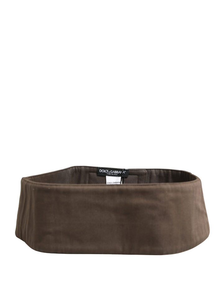 Dolce &amp; Gabbana Brown Viscose Wide Belt Waist Cummerband Men