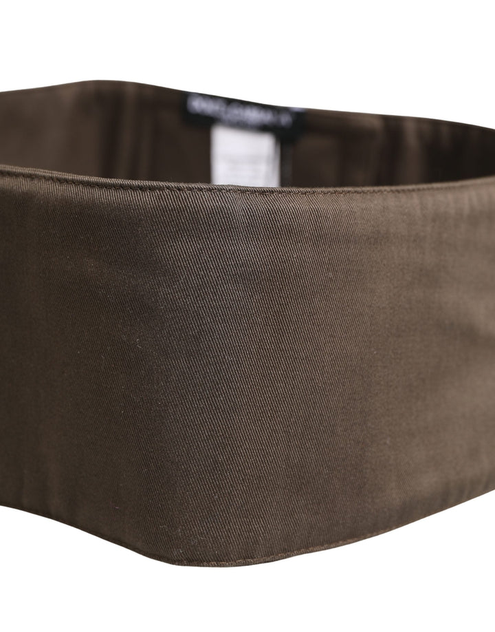 Dolce &amp; Gabbana Brown Viscose Wide Belt Waist Cummerband Men