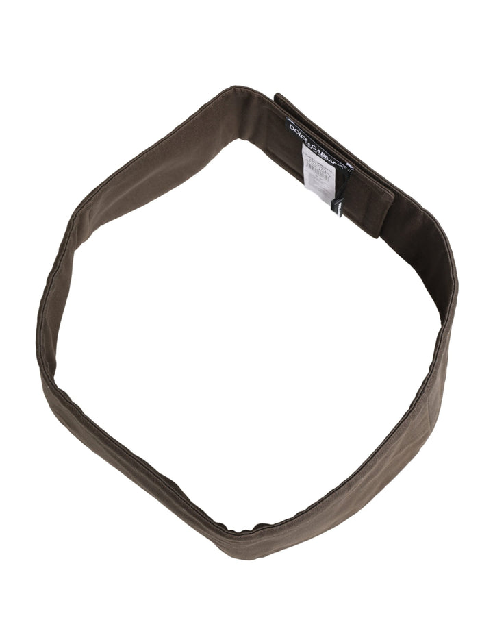 Dolce &amp; Gabbana Brown Viscose Wide Belt Waist Cummerband Men