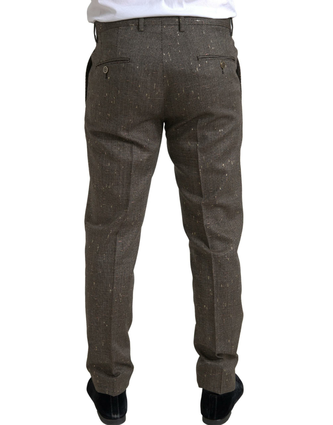 Men’s Dolce &amp; Gabbana Brown Wool Dress Skinny Men Trouser Pants