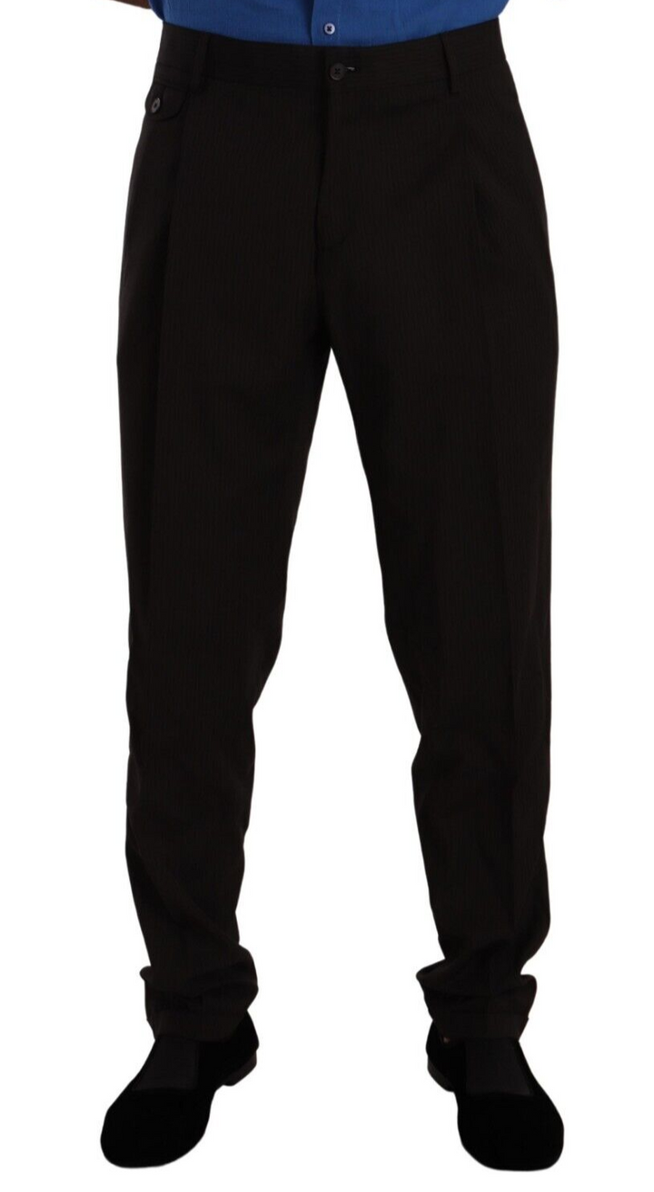 Men’s Dolce &amp; Gabbana Brown Wool Skinny Formal Dress Pants