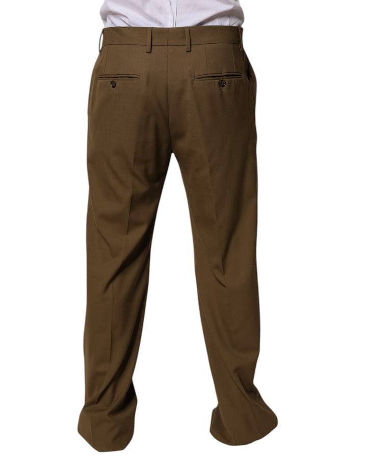 Men’s Dolce &amp; Gabbana Brown Wool Straight Formal Dress Pants