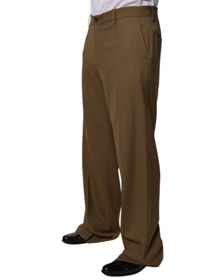 Men’s Dolce &amp; Gabbana Brown Wool Straight Formal Dress Pants