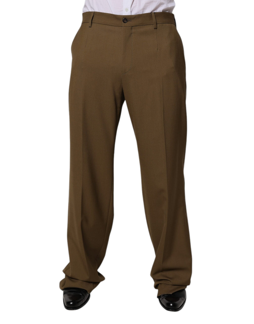 Men’s Dolce & Gabbana Brown Wool Straight Formal Dress Pants