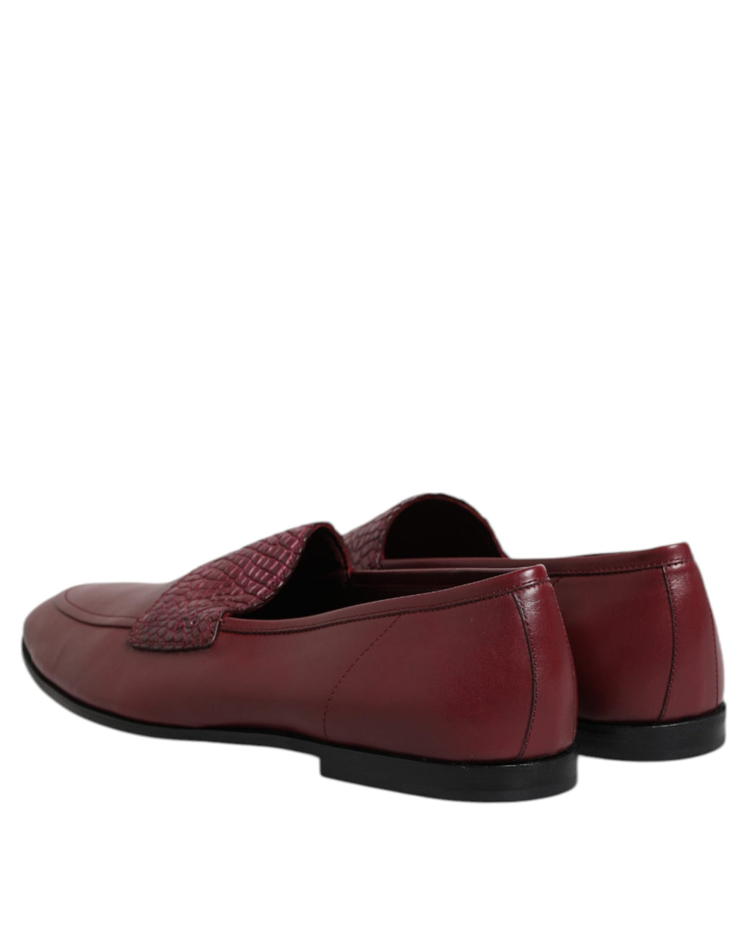 Men’s Dolce &amp; Gabbana Burgundy Calfskin Leather Formal Slip on Shoes